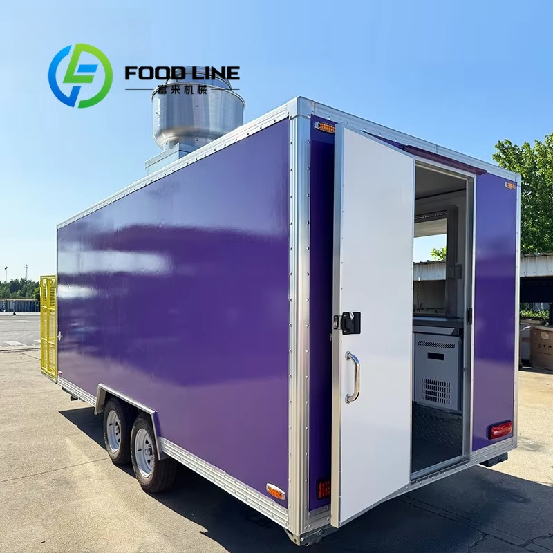 Coffee Van Equipment - Maßgefertigter mobiler Imbisswagen, quadratischer Street-Food-Van, voll